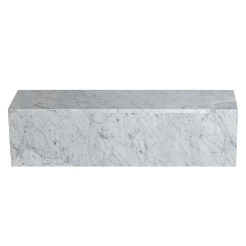 BETACH Genuine Marble Block Coffee Table Carrara Marble Wayfair